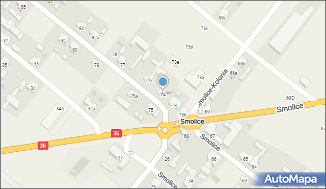 Smolice, Smolice, 74, mapa Smolice