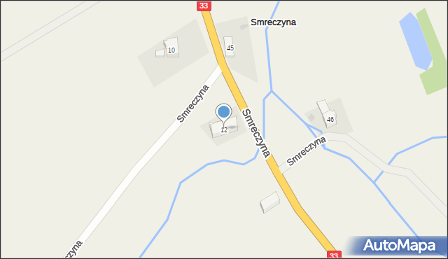 Smreczyna, Smreczyna, 12, mapa Smreczyna