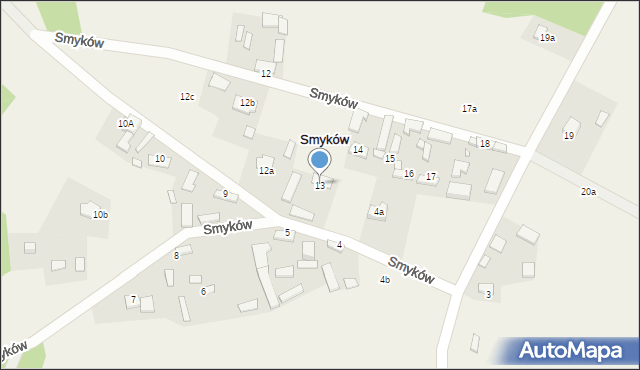 Smyków, Smyków, 13, mapa Smyków