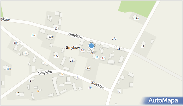 Smyków, Smyków, 15, mapa Smyków