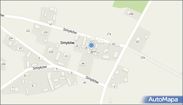 Smyków, Smyków, 16, mapa Smyków