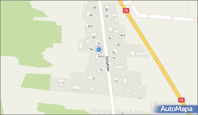 Smyków, Smyków, 77, mapa Smyków