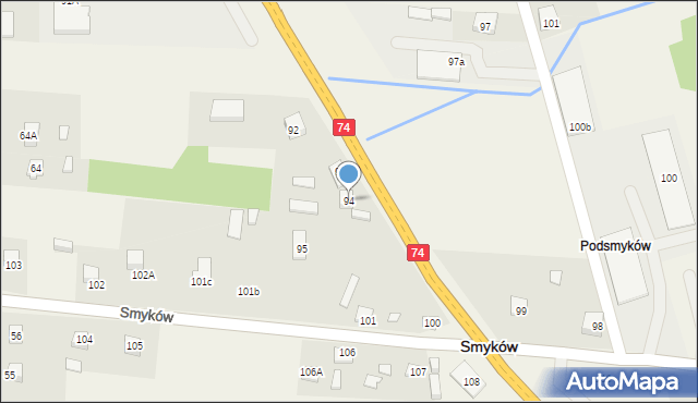 Smyków, Smyków, 94, mapa Smyków