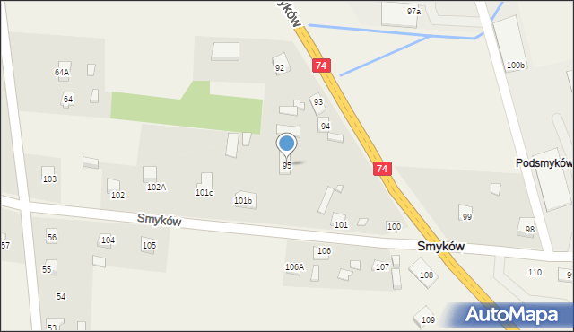 Smyków, Smyków, 95, mapa Smyków