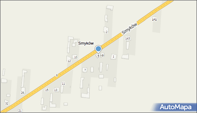 Smyków, Smyków, 5, mapa Smyków