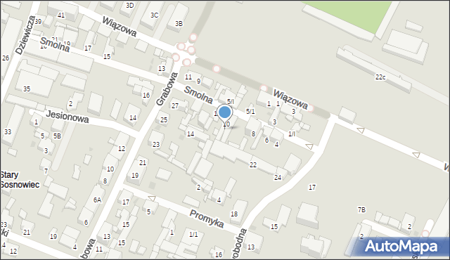 Sosnowiec, Smolna, 12A, mapa Sosnowca