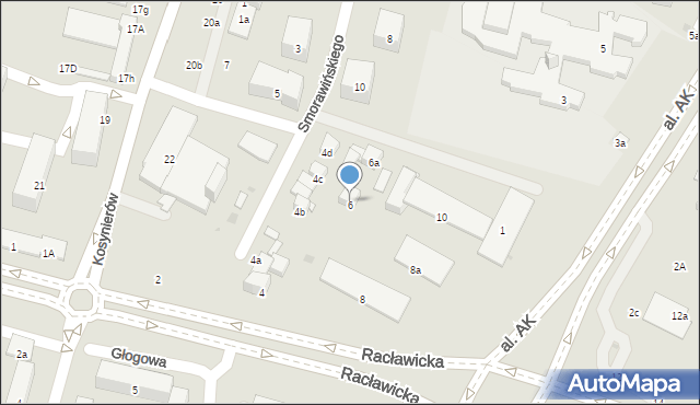 Świdnik, Smorawińskiego Mieczysława, gen., 6b, mapa Świdnika