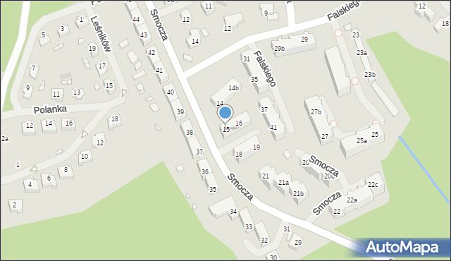 Szczecin, Smocza, 15, mapa Szczecina