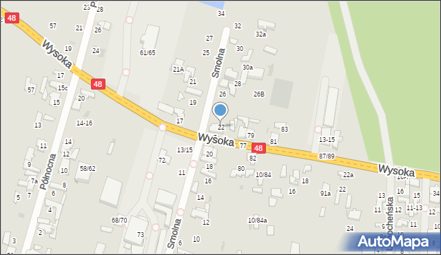 Tomaszów Mazowiecki, Smolna, 22, mapa Tomaszów Mazowiecki