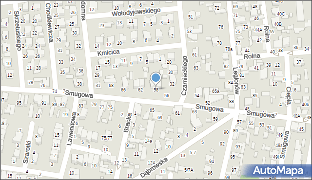 Tomaszów Mazowiecki, Smugowa, 58, mapa Tomaszów Mazowiecki