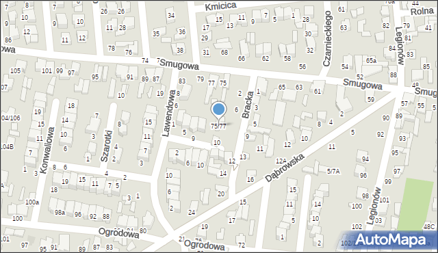 Tomaszów Mazowiecki, Smugowa, 75/77, mapa Tomaszów Mazowiecki