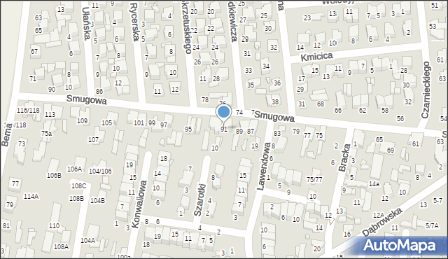 Tomaszów Mazowiecki, Smugowa, 91, mapa Tomaszów Mazowiecki