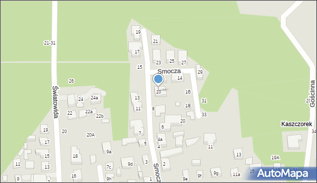 Toruń, Smocza, 10, mapa Torunia