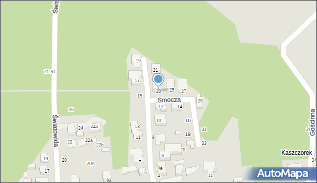 Toruń, Smocza, 23, mapa Torunia