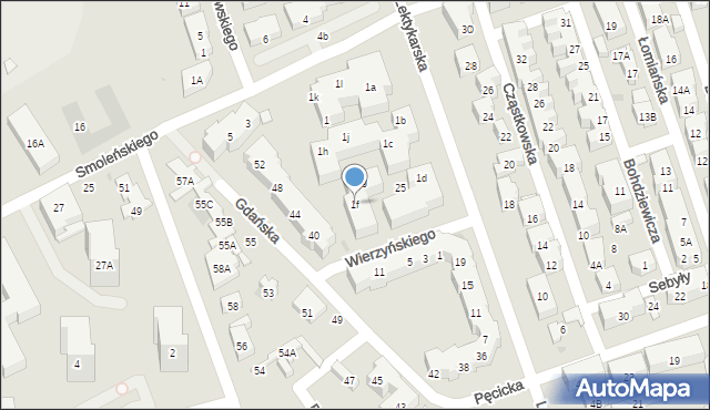 Warszawa, Smoleńskiego Władysława, 1f, mapa Warszawy