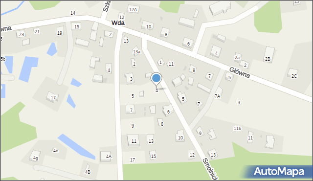 Wda, Smolnicka, 4, mapa Wda