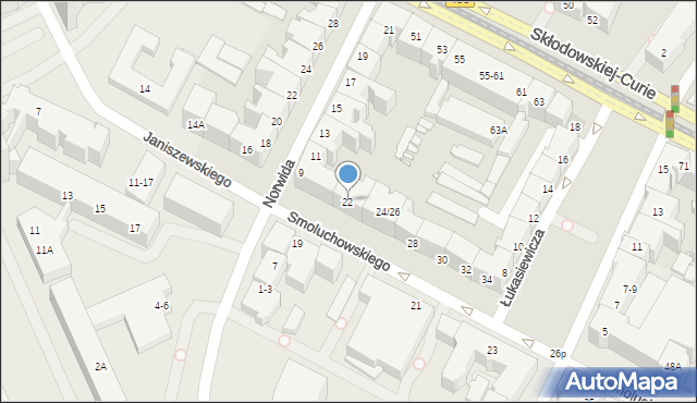 Wrocław, Smoluchowskiego Mariana, 22, mapa Wrocławia