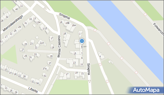 Wrocław, Smętna, 5, mapa Wrocławia