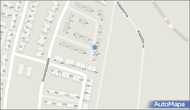 Wrocław, Smardzowska, 47a, mapa Wrocławia