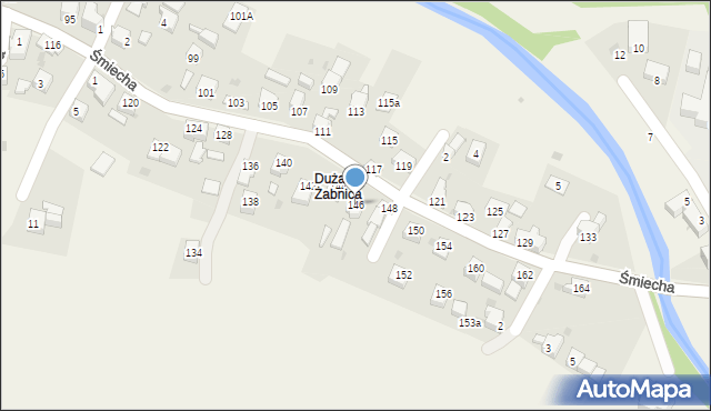 Żabnica, Śmiecha Karola, ks., 146, mapa Żabnica