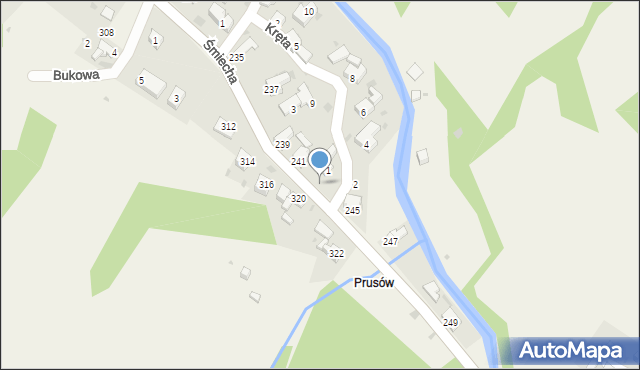 Żabnica, Śmiecha Karola, ks., 243, mapa Żabnica