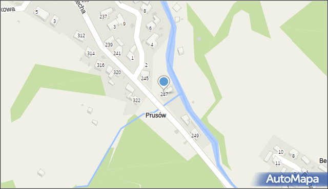 Żabnica, Śmiecha Karola, ks., 247, mapa Żabnica