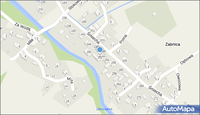 Żabnica, Śmiecha Karola, ks., 252, mapa Żabnica