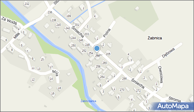 Żabnica, Śmiecha Karola, ks., 256, mapa Żabnica