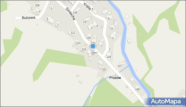 Żabnica, Śmiecha Karola, ks., 320, mapa Żabnica