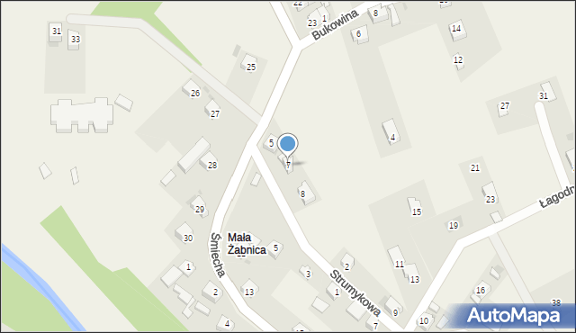 Żabnica, Śmiecha Karola, ks., 7, mapa Żabnica