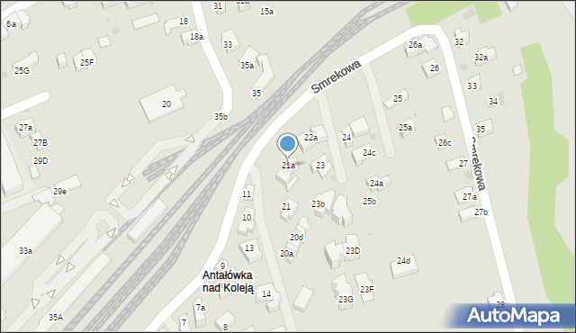 Zakopane, Smrekowa, 21a, mapa Zakopanego