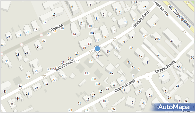 Gdańsk, Śniadeckich, 12, mapa Gdańska