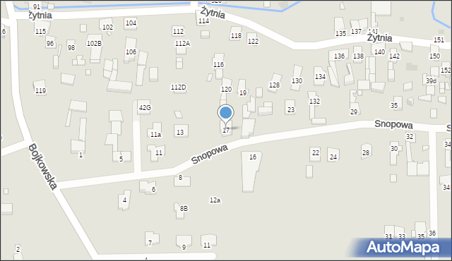 Gliwice, Snopowa, 17, mapa Gliwic