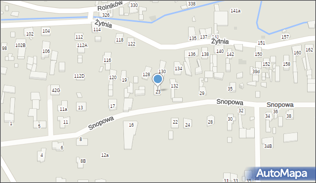 Gliwice, Snopowa, 23, mapa Gliwic