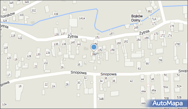 Gliwice, Snopowa, 39d, mapa Gliwic