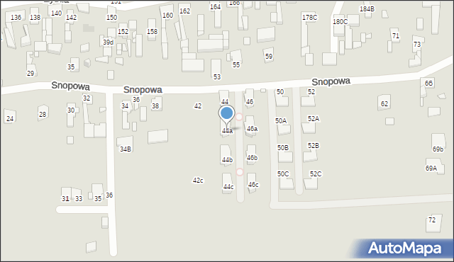 Gliwice, Snopowa, 44a, mapa Gliwic