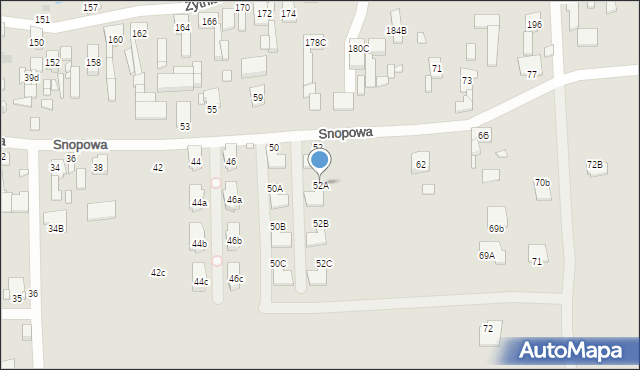 Gliwice, Snopowa, 52A, mapa Gliwic