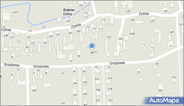 Gliwice, Snopowa, 59, mapa Gliwic