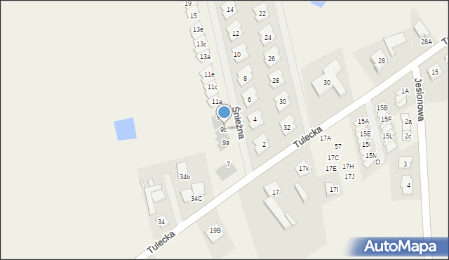 Gowarzewo, Śnieżna, 9c, mapa Gowarzewo