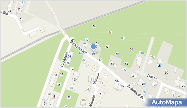 Konstancin-Jeziorna, Śniadeckich, 66, mapa Konstancin-Jeziorna