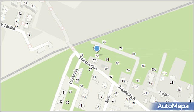 Konstancin-Jeziorna, Śniadeckich, 72, mapa Konstancin-Jeziorna