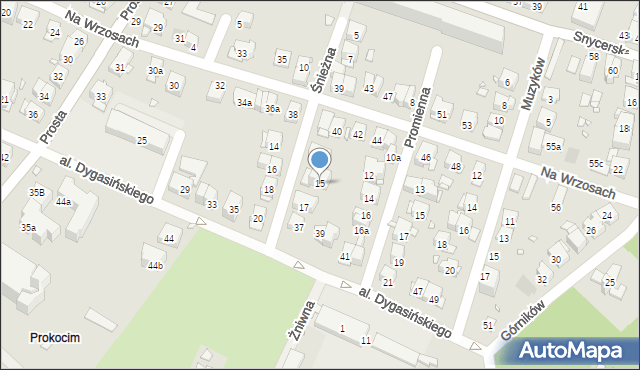 Kraków, Śnieżna, 15, mapa Krakowa