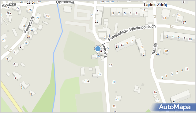 Lądek-Zdrój, Śnieżna, 10, mapa Lądek-Zdrój