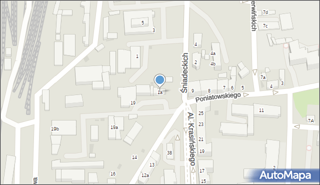 Leszno, Śniadeckich, 1a, mapa Leszno
