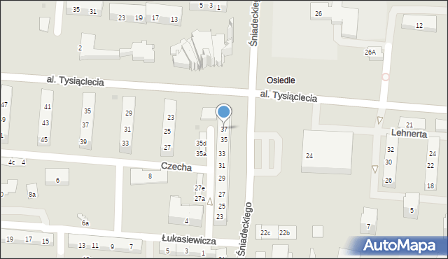 Oświęcim, Śniadeckiego Jędrzeja, 37, mapa Oświęcimia