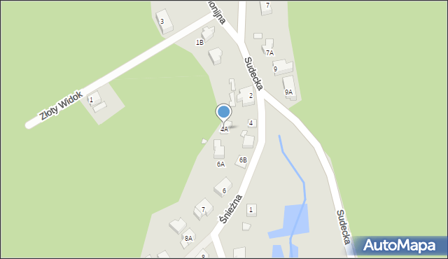 Piechowice, Śnieżna, 4A, mapa Piechowice