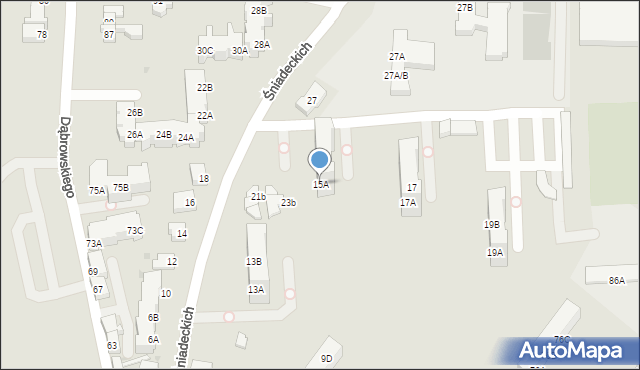 Piła, Śniadeckich, 15A, mapa Piły