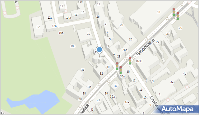 Poznań, Śniadeckich, 4, mapa Poznania