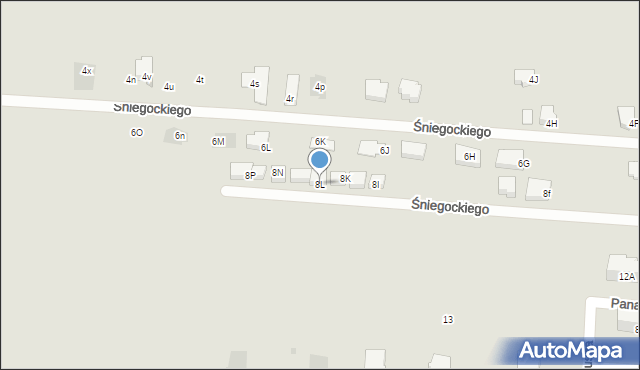 Pułtusk, Śniegockiego Stanisława, burm., 8L, mapa Pułtusk