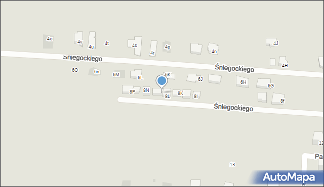 Pułtusk, Śniegockiego Stanisława, burm., 8M, mapa Pułtusk